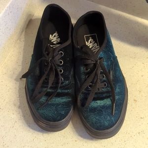 Green velvet Vans